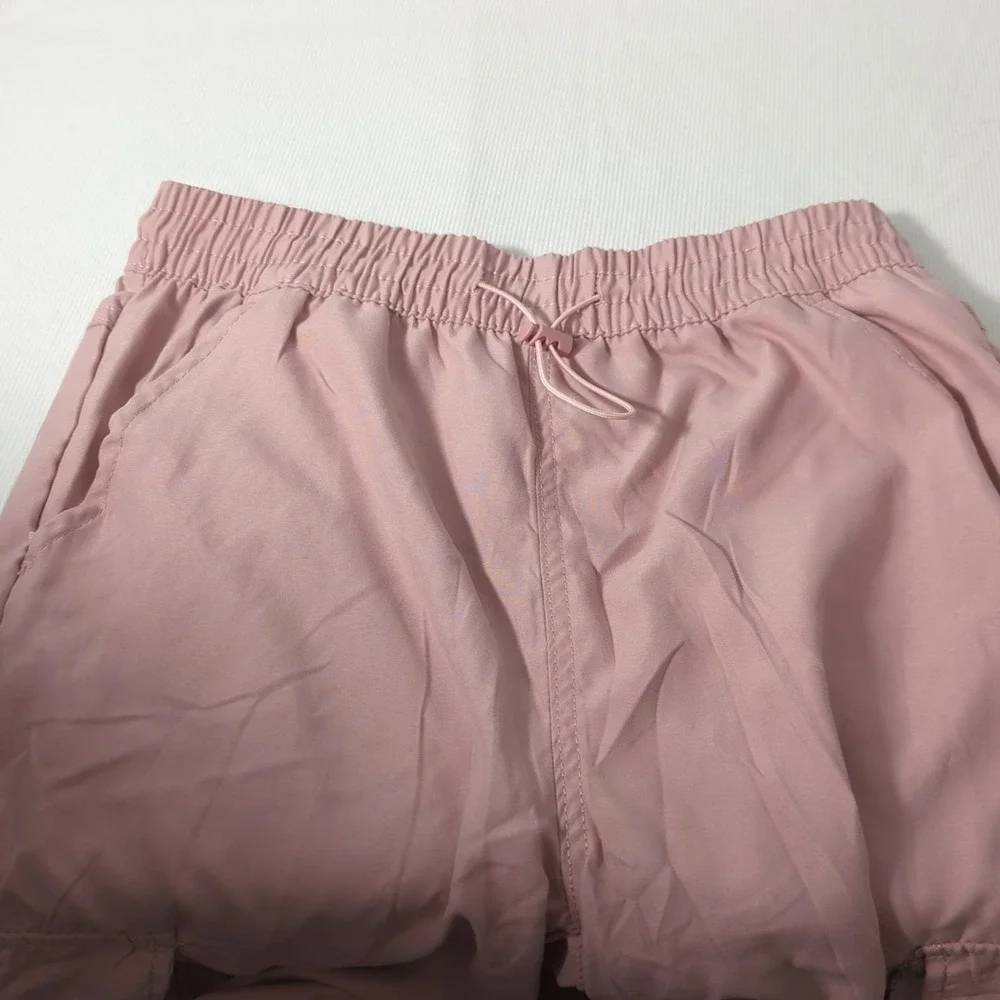 Refuge Women's Size Small Pink Cargo Pants With Elastic Waist & Pockets 265‎